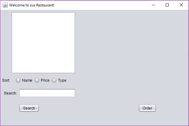 Restaurant POS Ordering GUI